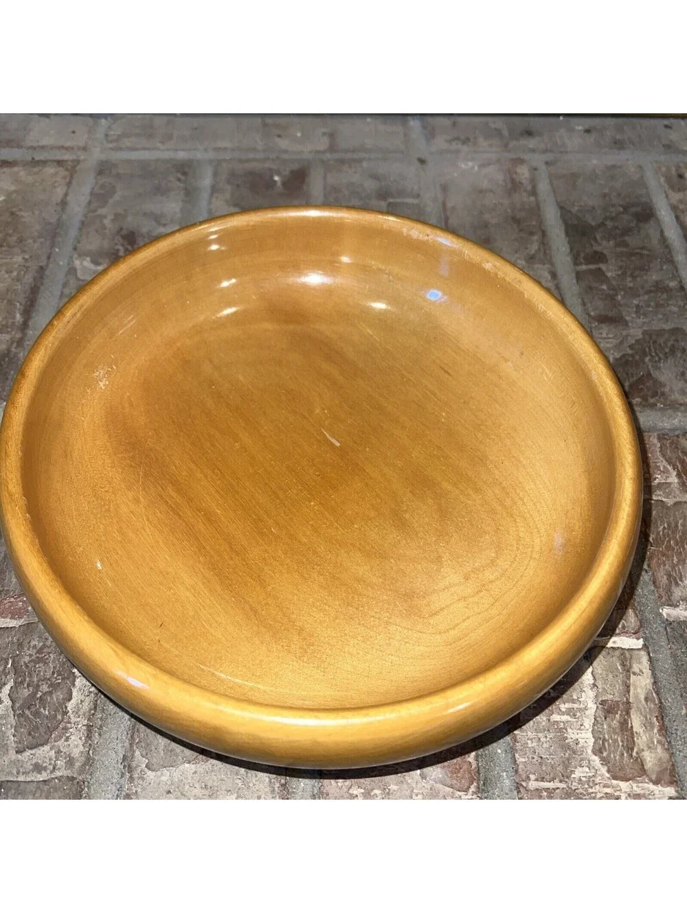 Vintage Wood Salad Bowl With Utensils